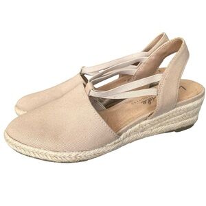 Life Stride Katrina 2 Canvas Wedge Espadrille Sandals Size 6